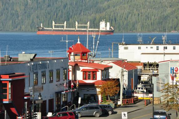 A histórica Cow Bay, em Prince Rupert, na British columbia, oeste do Canadá
